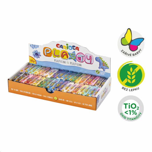 Carioca plastelína, displej, 36 × 60 g, mix barev