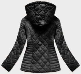 Černá prošívaná dámská bunda kapucí (LY-01) Barva: odcienie czerni, Velikost: