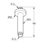 KLUDI - A-Qa Sprchové rameno stropní 15 cm, chrom 6651505-00