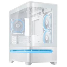ASUS PRIME AP202 TG ARGB bílá / M-ATX / 2xUSB-A + 1xUSB-C / 3x 120 mm / bez zdroje (90DC00P3-B19000)
