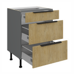 Spodní skříňka Cremona ANT 60 D 3S BB - Premium Box Barva korpusu: Antracit, Barva dvířek: Dub Cremona