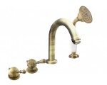 RAV Slezák - LABE - Vanová baterie 4-otvorová, Stará mosaz (Bronz), 1/2" L462.5PSM