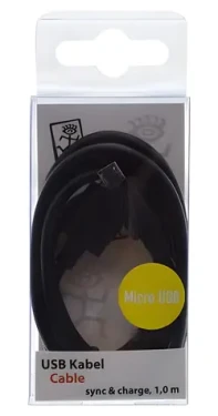 2GO černá / Datový a nabíjecí kabel / USB-A na Micro-USB / 1 m (795201)