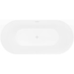 MEXEN/S - Oval Slim volně stojící vana nástěnná 170 x 80, bílá/černá, sifon a přepad bílá 52661708075-20