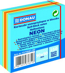 DONAU samolepicí bloček, 50 50 mm, 250 listů, mix neonových barev