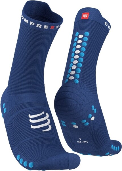 Běžecké kompresní ponožky Compressport Pro Racing Socks v4.0 Run High SODALITE/FLUO BLUE Velikost: EU