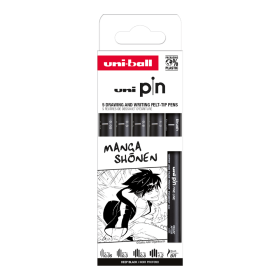Uni PIN Manga Shonen sada 5 ks černé