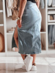Džínová midi sukně s rozparkem MORETES modrá FashionStreet CY0481 XL