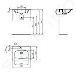 IDEAL STANDARD - Tesi Umyvadlo nábytkové 625x450 mm, s přepadem, otvor pro baterii, černá T3510V3