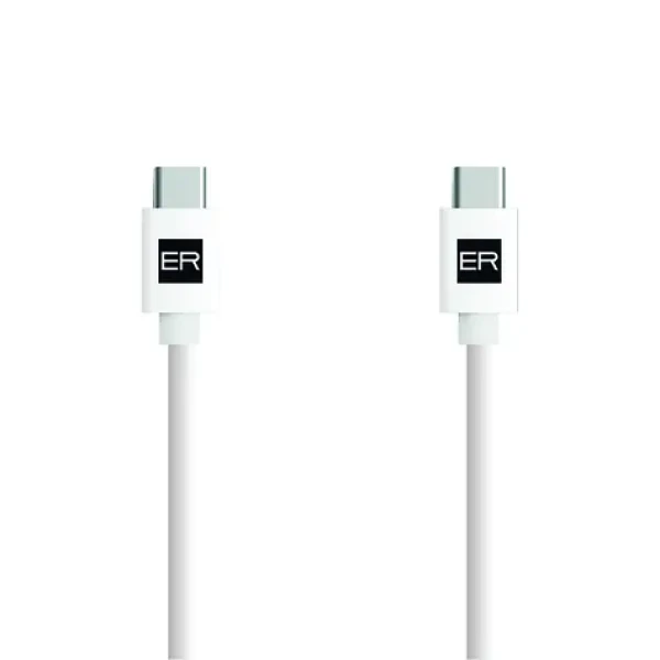 ER POWER kabel USB-C/USB-C 3A bílý / Kabel / USB 2.0 / 2 m / 60 W (ERPWCC3A200-WH)