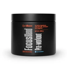 Focus Blend Předtréninkový doplněk - GymBeam (modrá malina, 300 g) (107467-1-300g-blueraspberry)