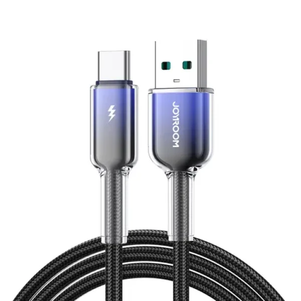 Joyroom S-A42 Crystal-Clear Series Nabíjecí kabel USB-A (M) - USB-C (M) 3A 1.2m černá (6956116728151)