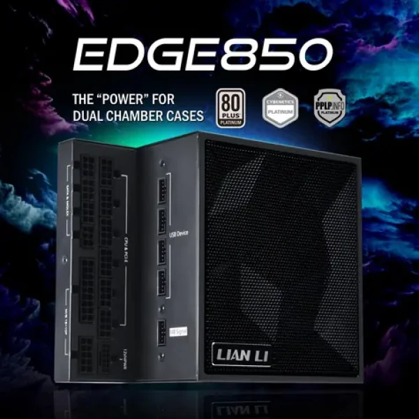 Lian Li EDGE EG0850 černá / PC Zdroj / 850 W / USB hub / 120mm ventilátor / modulární / PFC / 80PLUS Platinum (EG0850 BLACK)
