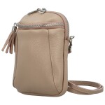 Módní dámská kožená crossbody kabelka Arlete, růžová