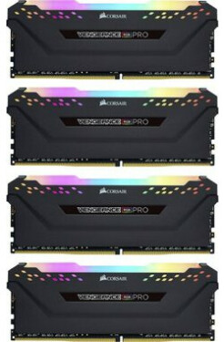 Corsair Vengeance RGB PRO Black 64GB (4x16GB) 3600 MHz / DDR4 / PC4-28800 / CL18-22-22-42 / 1.35V / XMP2.0 (CMW64GX4M4D3600C18)