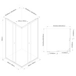 AQUALINE - AGGA BLACK čtvercová sprchová zástěna 900x900, čiré sklo BLF909