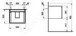 Laufen - Pro S Umyvadlová skříňka, 520x450x390 mm, 1 zásuvka, grafit mat H4833520964801