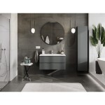 MEXEN/S - Orio koupelnová skříňka 90 cm s umyvadlem Vela, 2 zásuvky, grafit mat/bílá mat 91A10-09047-2-BFF66-W23M01