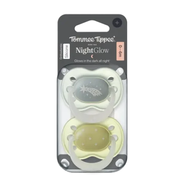 Tommee Tippee Night silikonový dudlík 0-6m 2ks - více barevných variant (433662-T)