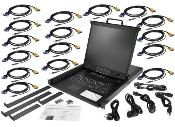 StarTech KVM konzole 16 portů 19" LCD / KVM switch / VGA / USB-PS/2 / 1U rack 19" (RKCONS1916K)