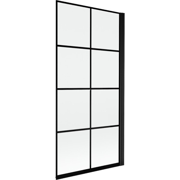 MEXEN - MIST vanová zástěna 90x150 cm 6mm 1-s, černá, dekor, pravá 8A9-090-001-70-77-P