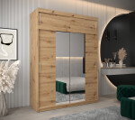 Šatní skříň Abi T1 s nástavcem Barva korpusu: Bílá, Rozměry: 250 cm, Dveře: Dub artisan