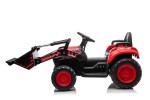 Mamido Dětský elektrický traktor s radlicí a přívěsem červený