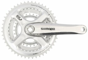 Kliky SHIMANO FC-M191-S 170mm 48x38x28 zubů, stříbrné, bez krytu, 8 speed, pro osu čtyřhran