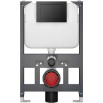 CERANO - Kompletní WC set Basic/Cesso - bílá lesklá - WC tlačítko Maxio/Černá - závěsné - nízký modul - předstěnová instalace - 49x36 CER-8050BD85994