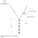 Ocelový náhrdelník se zirkony Rizzo - chirurgická ocel, Zlatá 40 cm + 3 cm (prodloužení)