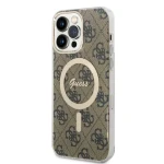 Pouzdro Guess 4G IML MagSafe iPhone 14 Pro Max hnědé