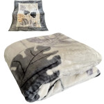 Kvalitná hrubá sivá akrylová deka s motívom listov monstery Šířka: 160 cm | Délka: 210 cm