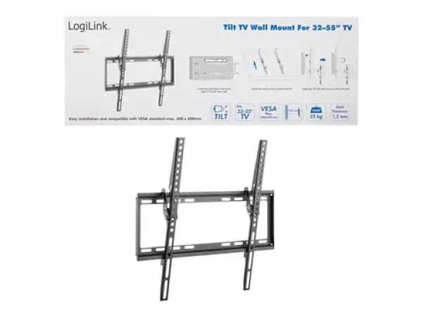 LogiLink BP0037 černá / Nástěnný držák na TV / 32" až 55" / VESA / náklon -8 až 0° / do 35 kg (BP0037)