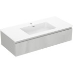 MEXEN/S - Rivel koupelnová skříňka 100 cm s umyvadlem Otis, 1 šuplík, reliéf , šedá mat/bílá mat 91A20-10023-1-BF62-W18M01
