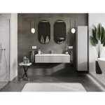 MEXEN/S - Rivel koupelnová skříňka 120 cm s umyvadlem Otis, 1 šuplík, reliéf , šedá mat/bílá mat 91A20-12023-1-BF62-W18M01