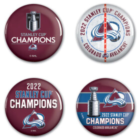 Fanatics Sada placek Colorado Avalanche NHL 2022 Stanley Cup Champions 4-Pack Button Set