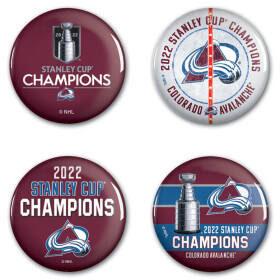 Fanatics Sada placek Colorado Avalanche 2022 Stanley Cup Champions 4-Pack Button Set
