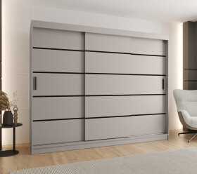 Šatní skříň Abi Rubino V1 Rozměry: 250 cm, Barva korpusu + barva dveří: Kašmír