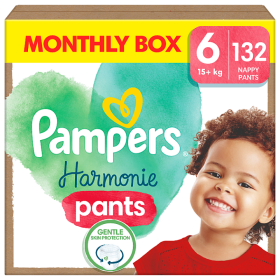 Pampers Harmonie Baby Plenkové Kalhotky Velikost 6, 132 Plenek, 15kg+