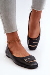 Dámské baletky z ekokože s ozdobou Černé Edoslli 38