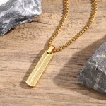 Pánský náhrdelník Simon Gold - chirurgická ocel, Zlatá 60 cm