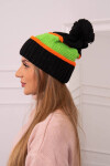 Kinga dámská čepice K297 černá+zelená neon+oranžová UNI