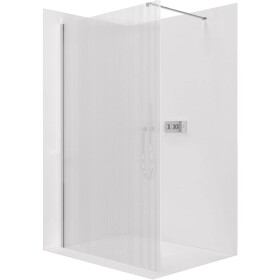 CERANO Sprchová zástěna Walk-in Onyx Cube L/P - 8 mm - hranatá vzpěra - chrom, rýhované sklo - 100x200 cm