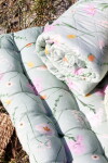 Chic Antique Prošívaná matrace Aix Flower Verte 100 × 60 cm, zelená barva, textil