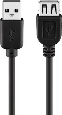 Goobay USB-A - USB-A prodlužovací kabel černá / Prodlužovací kabel / USB 2.0 / 5 m / dvojité stínění (68905)