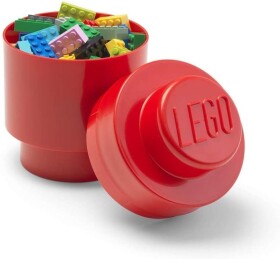 Úložný box LEGO kulatý červený