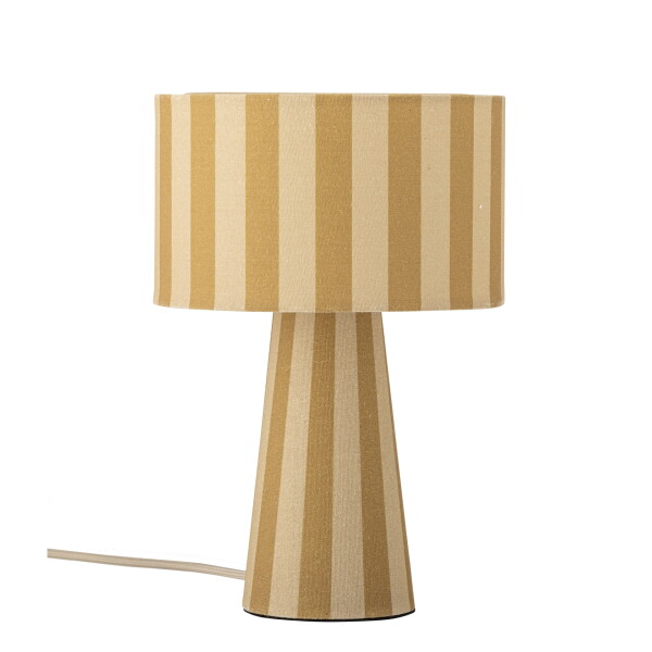 Bloomingville Stolní lampa Emmie Yellow Linen, žlutá barva, textil