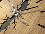 DumDekorace OAK SOUL , 30 cm dřevěné nástěnné hodiny – dubový design s efektem popraskaného dřeva