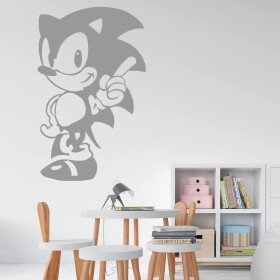 Samolepka Ježek Sonic Barva: šedá, Velikost: 100 x 62 cm