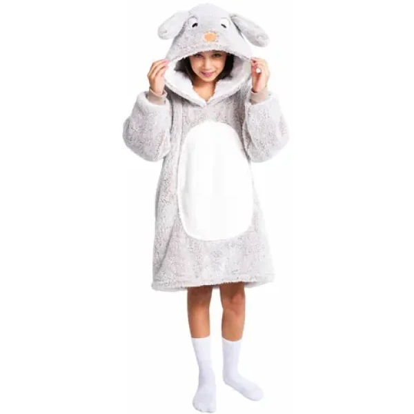 Cozy Noxxiez Králík - hřejivá televizní mikinová deka s kapucí / 7 - 12 let (20-CH321)